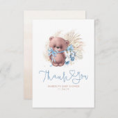 テディベアパンパスグラスキュートサンキュー サンキューカード (正面/裏面)