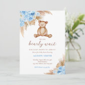 テディベアパンパスグラスバーリー待ちベビーシャワー 招待状 (スタンド正面)