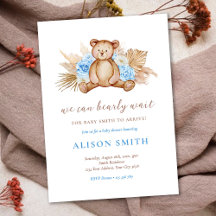 テディベアパンパスグラスバーリー待ちベビーシャワー