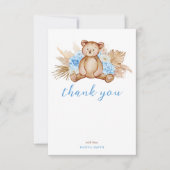 テディベアパンパスグラスベビーサンキューフラットカード 招待状 (正面)