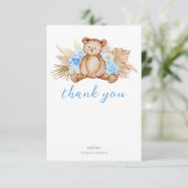 テディベアパンパスグラスベビーサンキューフラットカード 招待状 (スタンド正面)