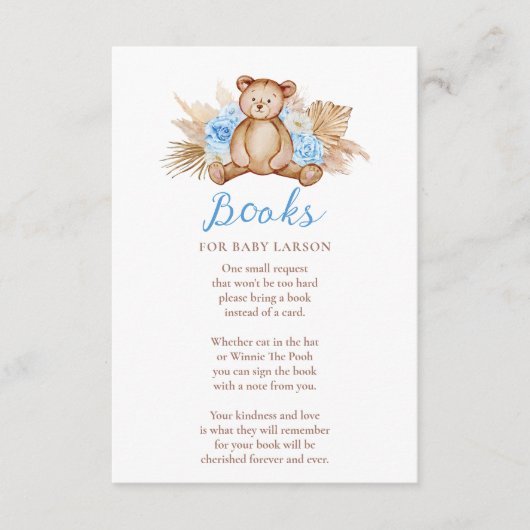 テディベアパンパスグラスベビーブックス エンクロージャーカード (正面)