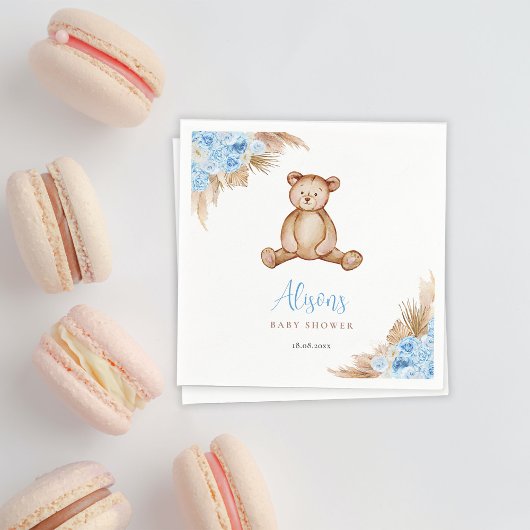 テディベアパンパスグラス スタンダードカクテルナプキン