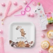 テディベアパンプキン – 1歳の誕生日 ペーパープレート (パーティー)