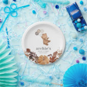 テディベアパンプキン – 1歳の誕生日 ペーパープレート (パーティー)