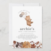 テディベアパンプキン – 1st誕生日招待状 招待状 (正面)