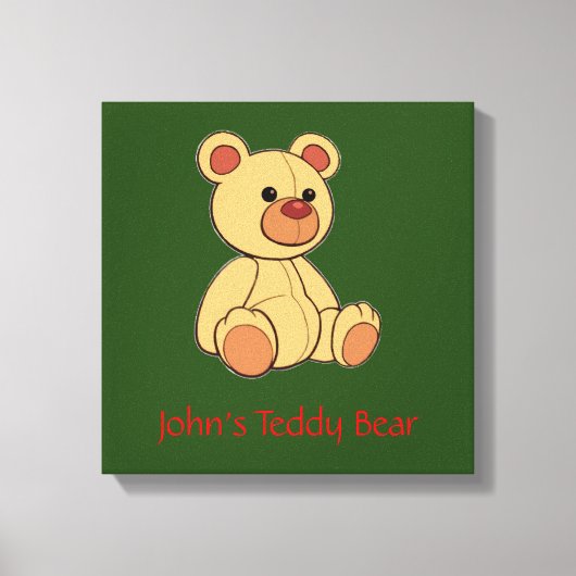 テディベアパーソナライズされたキャンバス印刷 キャンバスプリント (正面)