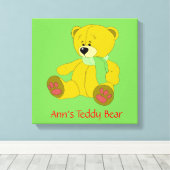 テディベアパーソナライズされたキャンバス印刷 キャンバスプリント (インサイチュ (ウッドフロア))