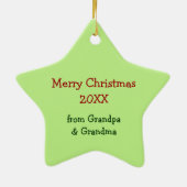 テディベアパーソナライズされたクリスマスオーナメント セラミックオーナメント (裏面)