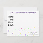 テディベアパーティー時間 招待状 (裏面)