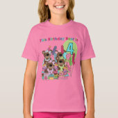 テディベアパーティー4th誕生日Tシャツとギフト Tシャツ (正面)