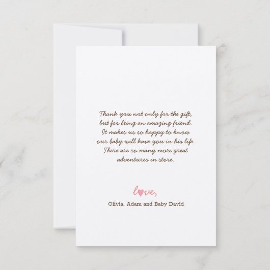 テディベアビアリーの多くのベビーシャワーサンキューカード サンキューカード (裏面)