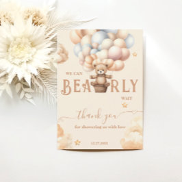 テディベアビー待ちバルーン男女兼用ー サンキューカード