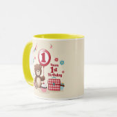 テディベアピクニックハッピー1st誕生日紙プレート マグカップ (正面左)