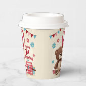 テディベアピクニックハッピー1st誕生日紙プレート 紙コップ (右)