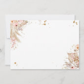 テディベアピクニックピンクガールファースト誕生日パーティーI 招待状 (裏面)