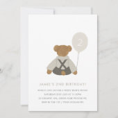 テディベアピクニックベビー誕生日招待状 招待状 (正面)