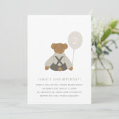 テディベアピクニックベビー誕生日招待状 招待状 (スタンド正面)