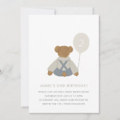 テディベアピクニックベビー誕生日招待状 招待状 (正面)