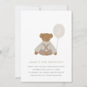 テディベアピクニックベビー誕生日招待状 招待状 (正面)