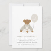 テディベアピクニックベビー誕生日招待状 招待状 (正面)