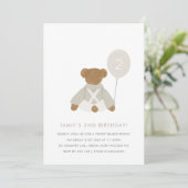 テディベアピクニックベビー誕生日招待状 招待状 (スタンド正面)