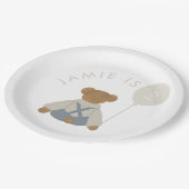 テディベアピクニックベビー誕生日 ペーパープレート (アングル)