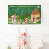 テディベアピクニックヴィレッジパーソナライズされた 横断幕 (インサイチュ)