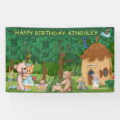 テディベアピクニックヴィレッジパーソナライズされた 横断幕 (横)