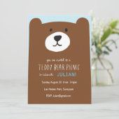 テディベアピクニック子供の誕生日パーティの招待状 招待状 (スタンド正面)