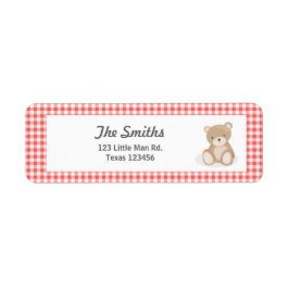 テディベアピクニック差出人住所ラベルレッドブルー ラベル