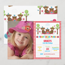 テディベアピクニック1歳の少年少女写真