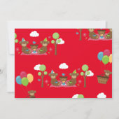 テディベアピクニック 1歳誕生日 女の子 男の子 フォト 招待状 (裏面)