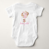 テディベアピンクと金ゴールドバルーン ベビーボディスーツ (裏面)