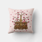 テディベアピンクハートツリー クッション (裏面)