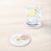 テディベアピンクハート&バルーンベビーガールシャワー ペーパーコースター (インサイチュ)