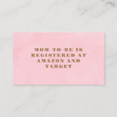 テディベアピンクバルーンガールベビーレジストリ エンクロージャーカード (裏面)