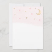 テディベアピンクバルーンクラウド&スターベビーシャワー 招待状 (裏面)