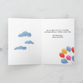 テディベアピンクバルーン女の子ハッピーバースデーカード カード (内部)