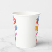 テディベアピンクバルーン女の子ハッピーバースデー 紙コップ (右)