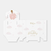 テディベアピンクバルーン誕生日パーティー フェイバーボックス (折り畳みなし)