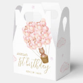 テディベアピンクバルーン誕生日パーティー フェイバーボックス (オープン)