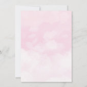 テディベアピンクバルーン金ゴールドスターバプテスマ 招待状 (裏面)