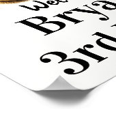 テディベアピンクバルーン1stバースデーサイン ポスター (角)