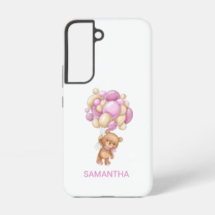 テディベアピンクバルーン SAMSUNG GALAXY S22ケース