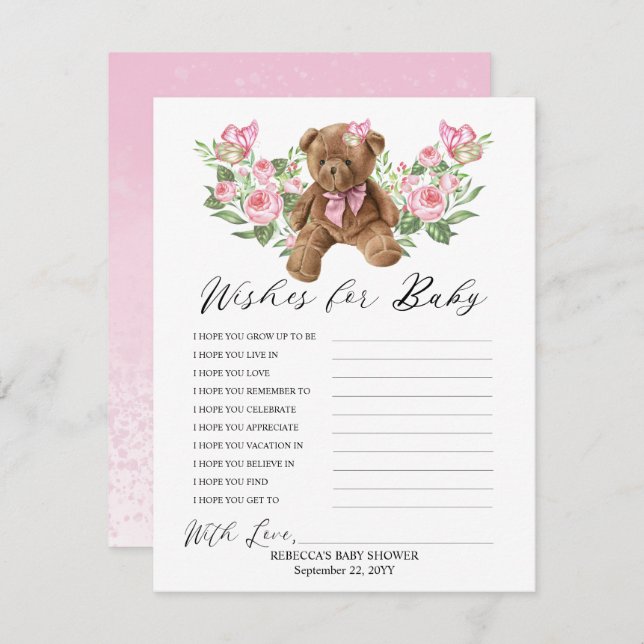 テディベアピンクフローラのベビーゲーム (正面/裏面)