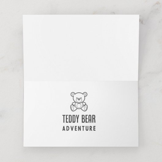 テディベアピンクフローラ素朴パーティー座席表 プレイスカード (内部開封)