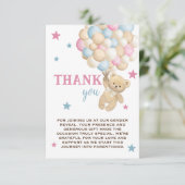 テディベアピンクブルージェンダーの表示 サンキューカード (スタンド正面)