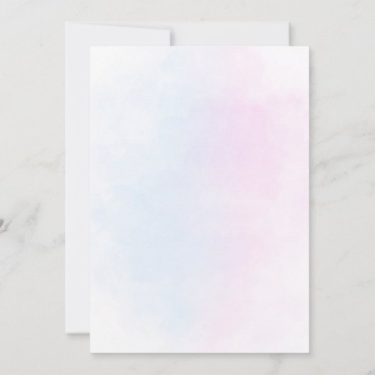 テディベアピンクブルージェンダーの表示 招待状 (裏面)