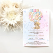 テディベアピンクブルージェンダーの表示 招待状